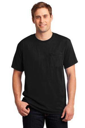 JERZEES?? -  Dri-Power?? 50/50 Cotton/Poly Pocket T-Shirt Black.46101