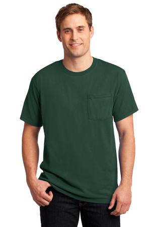 JERZEES?? -  Dri-Power?? 50/50 Cotton/Poly Pocket T-Shirt Forest Green.11266