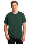 JERZEES?? -  Dri-Power?? 50/50 Cotton/Poly Pocket T-Shirt Forest Green.11266