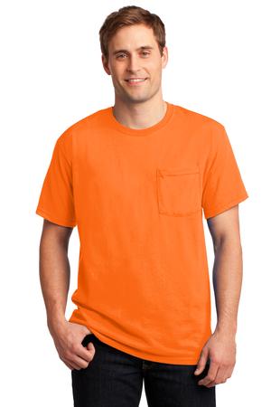 JERZEES?? -  Dri-Power?? 50/50 Cotton/Poly Pocket T-Shirt Safety Orange.36972