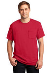 JERZEES?? -  Dri-Power?? 50/50 Cotton/Poly Pocket T-Shirt True Red.43391