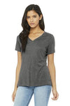 BELLA+CANVAS Women's Relaxed Jersey Short Sleeve V-Neck Tee Grey Triblend.11686