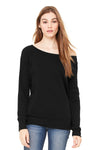 BELLA+CANVAS Women's Sponge Fleece Wide-Neck Sweatshirt Black (Poly-Cotton).31804