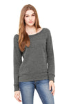 BELLA+CANVAS Women's Sponge Fleece Wide-Neck Sweatshirt Grey Triblend.36710