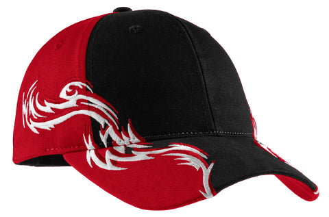 Port Authority   Colorblock Racing Cap with Flames   C859