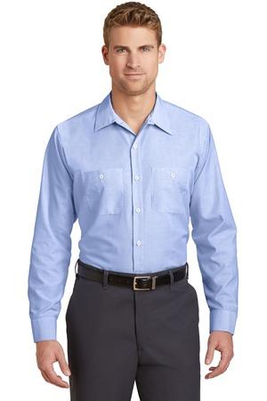Red Kap?? Long Sleeve Striped Industrial Work Shirt White/ Blue.26591