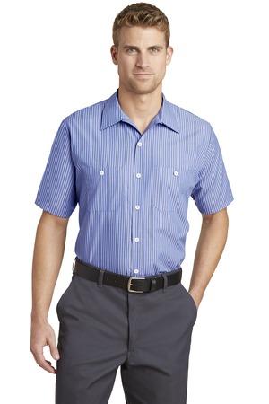 Red Kap?? Short Sleeve Striped Industrial Work Shirt Blue/ White.46745