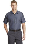Red Kap?? Short Sleeve Striped Industrial Work Shirt Grey/ Blue.35790