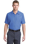 Red Kap?? Short Sleeve Striped Industrial Work Shirt Petrol Blue/ Navy.26216