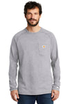 Carhartt Force Cotton Delmont Long Sleeve T-Shirt Heather Grey.45744