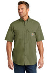 Carhartt Force Ridgefield Solid Short Sleeve Shirt Burnt Olive.31466