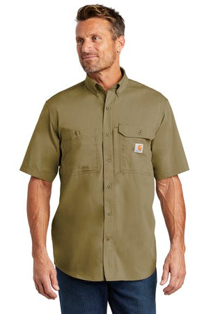 Carhartt Force Ridgefield Solid Short Sleeve Shirt Dark Khaki.7287
