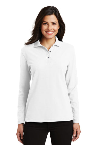 Port Authority   Ladies  Silk Touch    Long Sleeve Polo   L500LS