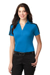 Port Authority   Ladies Silk Touch    Performance Colorblock Stripe Polo  L547