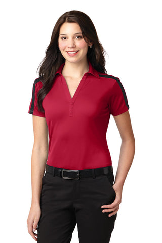 Port Authority   Ladies Silk Touch    Performance Colorblock Stripe Polo  L547