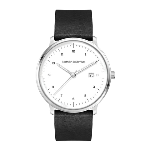 WC1512 39MM STEEL SILVER CASE, 3 HAND MVMT, DTE DISPLAY, WHITE DIAL, LEATHER STRAP, FLAT MINERAL CRYSTAL, 5