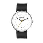 WC6118 40MM STEEL MATTE SILVER CASE, 3 HAND MVMT, WHITE DIAL, LEATHER STRAP, FLAT MINERAL CRYSTAL, 5 ATM WT
