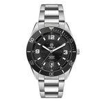 WC8244 42MM STEEL SILVER CASE, 3 HAND "AUTOMATIC" MVMT, BLACK DIAL, DTE DISPLAY, BK ROTATING BEZEL, SILVER