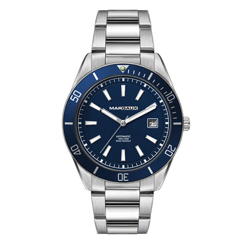 WC8246 42MM STEEL SILVER CASE, 3 HAND "AUTOMATIC" MVMT, BLUE DIAL, DTE DISPLAY, BL ROTATING BEZEL, SILVER B
