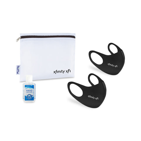 Reusable Stretch Face Masks (2 pack) and Hand Sanitizer Kit
