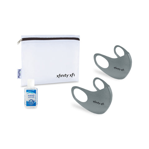 Reusable Stretch Face Masks (2 pack) and Hand Sanitizer Kit